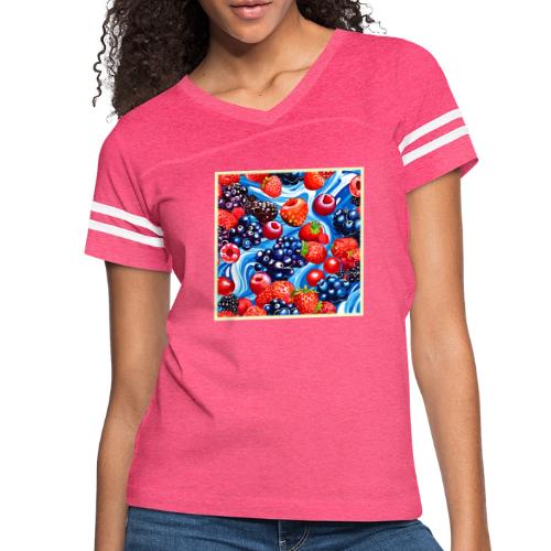 Berrylicious Blue Dream - Women's V-Neck Football Tee