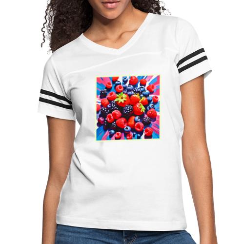 Berrylicious Burst Delight - Women's V-Neck Football Tee