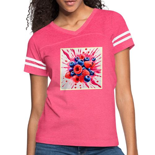Summer Berry Sensation - Women's V-Neck Football Tee