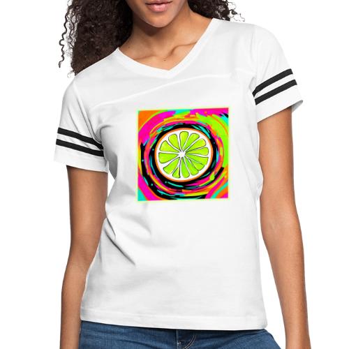 Lime Slice Pop Art - Women's V-Neck Football Tee