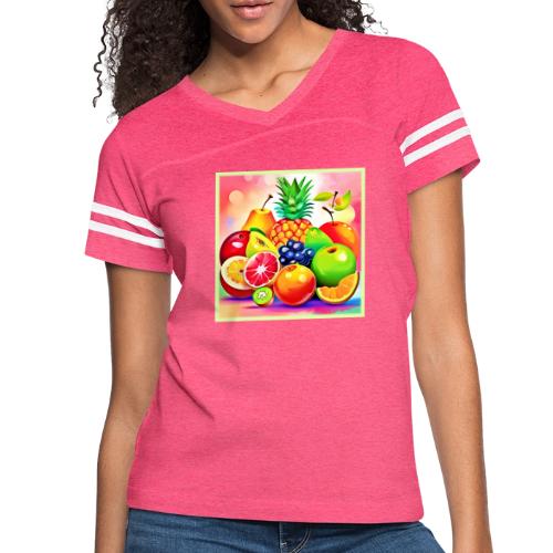 Tropical Fruit Assortment - Women's V-Neck Football Tee