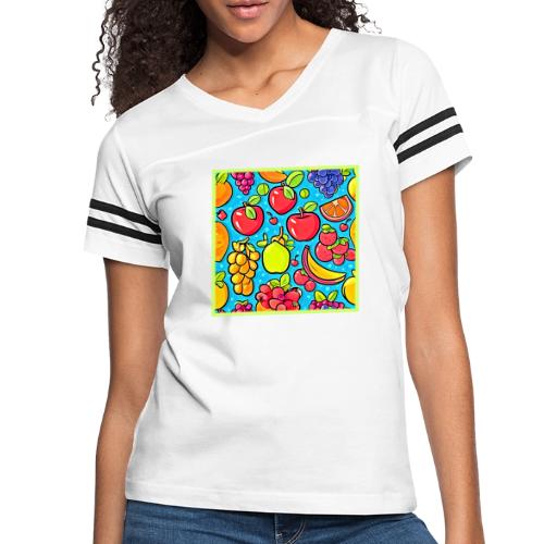 Fruitful Pattern Design - Women's V-Neck Football Tee