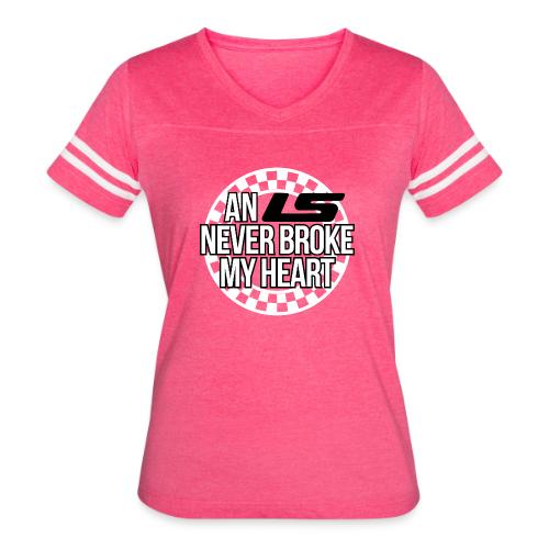 AN LS NEVER BROKE MY HEART - Women's V-Neck Football Tee