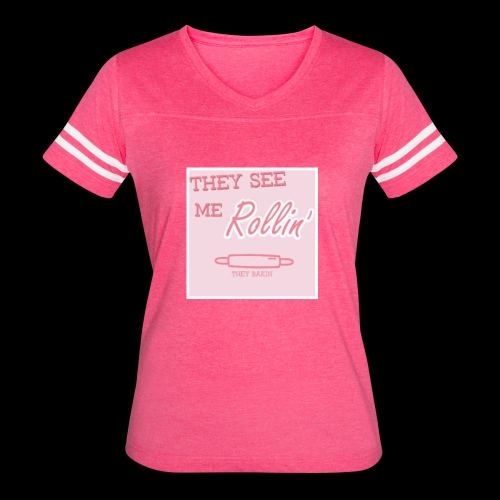 They see me rollin - Women's V-Neck Football Tee