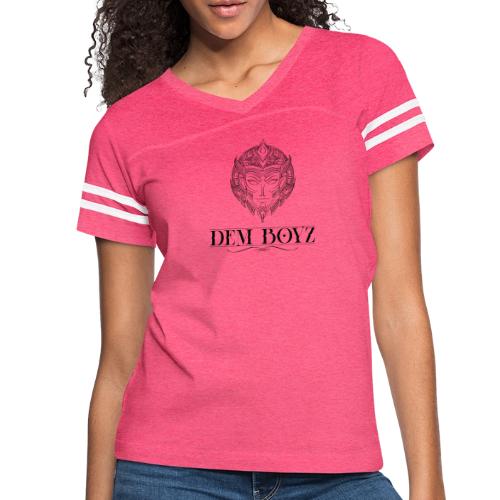 DemBoyz Full Logo (Black Edition) - Women's V-Neck Football Tee