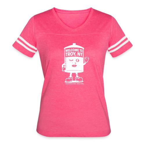 RO Welcome to Troy Winking Fuel Tank Light - Women's V-Neck Football Tee