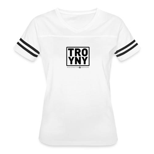 TROY NY Cube - Women's V-Neck Football Tee