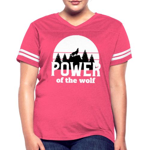 Power Of The Wolf - Women's V-Neck Football Tee
