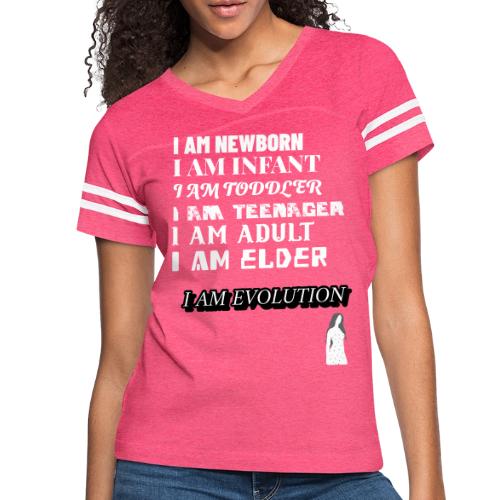 I Am Evolution - Women's V-Neck Football Tee