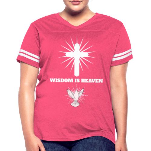 Wisdom is Heaven - Women's V-Neck Football Tee