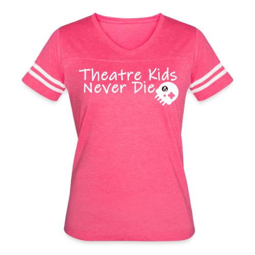 Theatre Kids Never Die (Jersey Look) - Women's V-Neck Football Tee