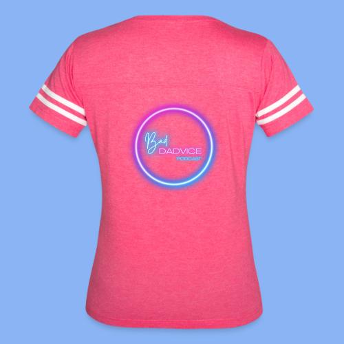 Bad Dadvice Logo - Women's V-Neck Football Tee