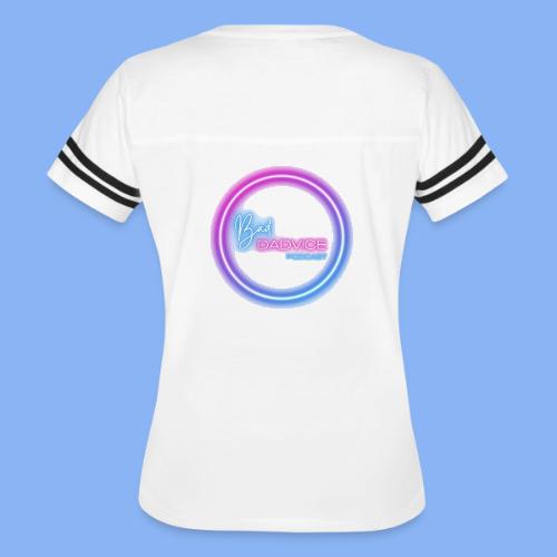 Bad Dadvice Logo - Women's V-Neck Football Tee