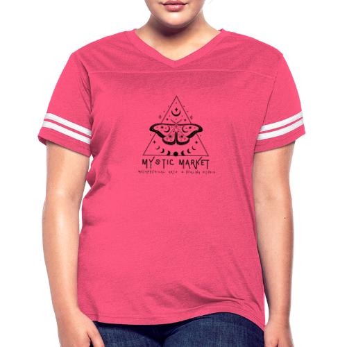 Mystic Market NH - Women's V-Neck Football Tee