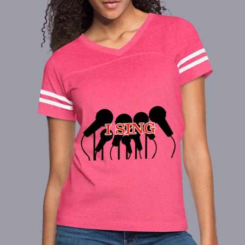 I SING - Women's V-Neck Football Tee