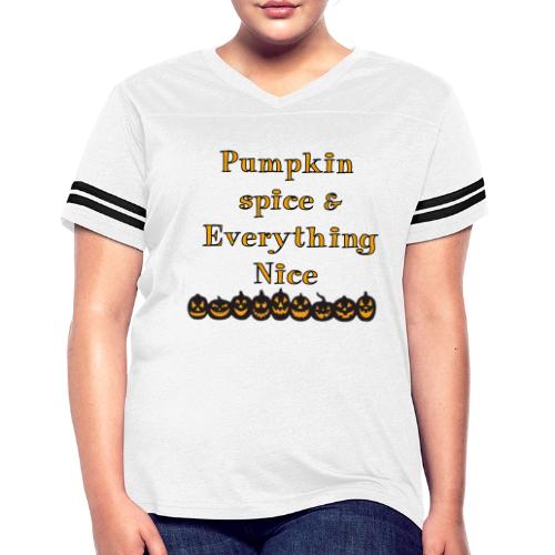 Pumpkin spice& everything nice - Women's V-Neck Football Tee