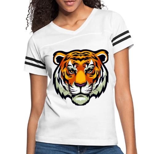 Tiger Fashion Feline Animal, Tiger Willing Success - Women's V-Neck Football Tee