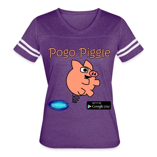 Pogo Piggle - Women's V-Neck Football Tee