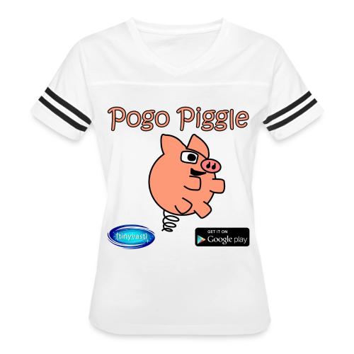 Pogo Piggle - Women's V-Neck Football Tee