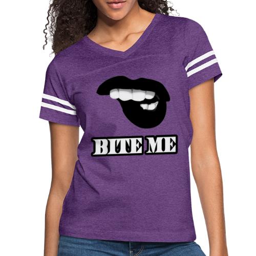 Bite Me - Women's V-Neck Football Tee