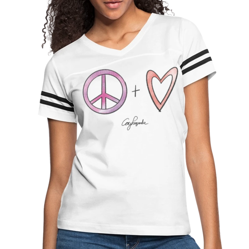 Peace and Love | Signature Collection - Women's Vintage Sports T-Shirt