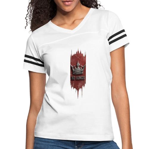 NO KINGS - Distressed Anarchy Crown - Women's V-Neck Football Tee