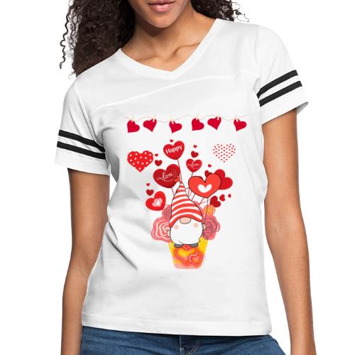 Design wrapped in love hearts, vibrating in love. - Women's V-Neck Football Tee