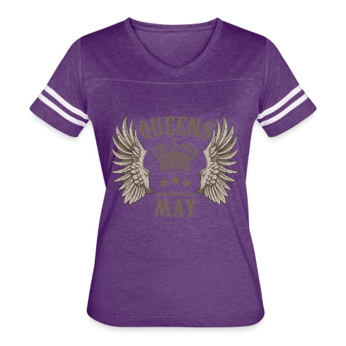Queens are born in May - Women's V-Neck Football Tee