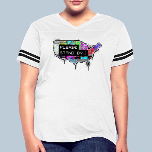 Please Stand By - Women's V-Neck Football Tee