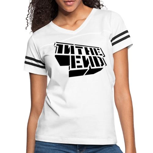 Meteora Stencil Logo - Women's V-Neck Football Tee