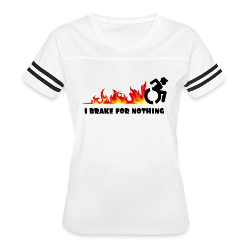 I brake for nothing with my wheelchair - Women's V-Neck Football Tee