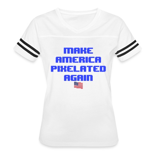 Pixelated America - Women's V-Neck Football Tee