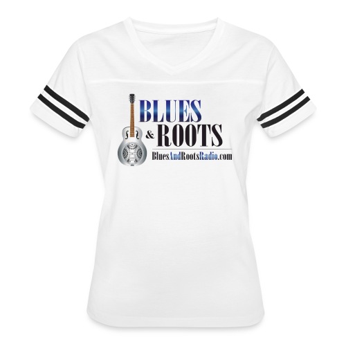 Blues & Roots Radio Logo - Women's V-Neck Football Tee