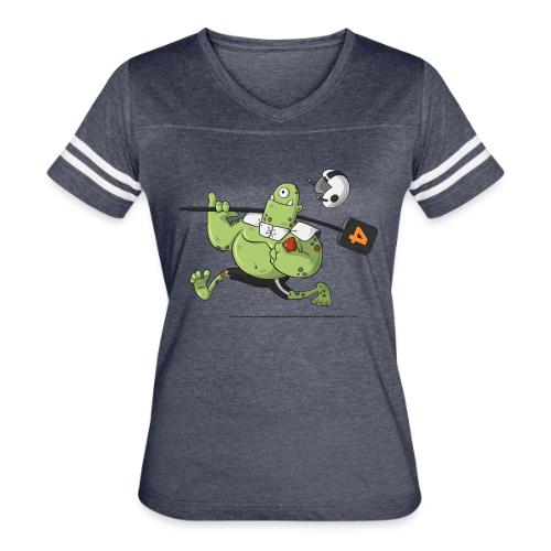 Tuddy the Troll - Women's V-Neck Football Tee
