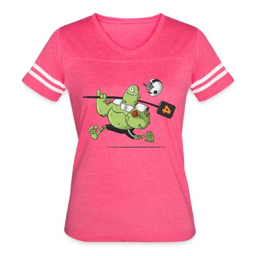 Tuddy the Troll - Women's V-Neck Football Tee