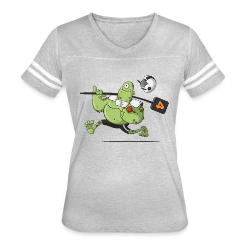 Tuddy the Troll - Women's V-Neck Football Tee