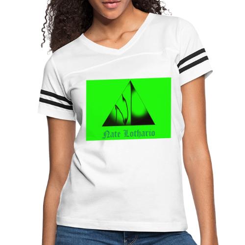 Lime Green Logo - Women's V-Neck Football Tee
