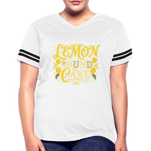Lemon Pound Cake Vintage Flourish - Women's V-Neck Football Tee