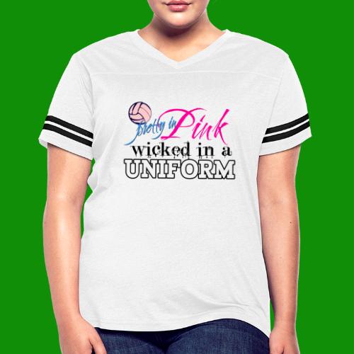 Wicked in Uniform Volleyball - Women's V-Neck Football Tee