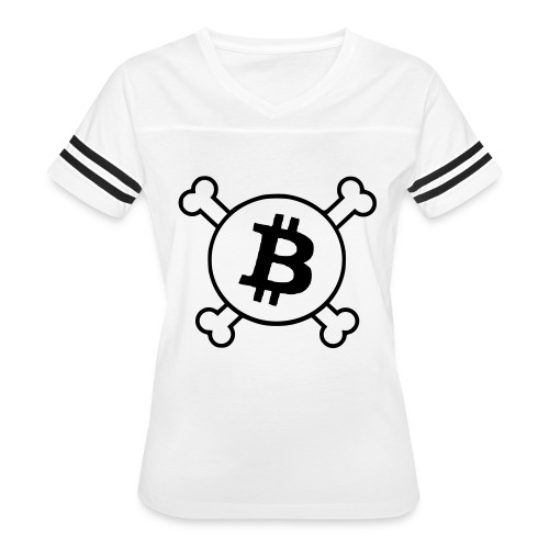 btc pirateflag jolly roger bitcoin pirate flag - Women's Vintage Sports T-Shirt