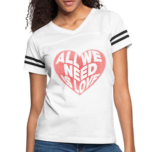 All We Need is Love in Heart - Women's V-Neck Football Tee