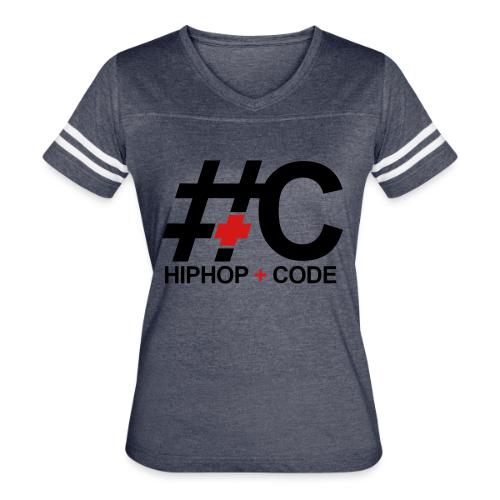 hiphopandcode-logo-2color - Women's V-Neck Football Tee