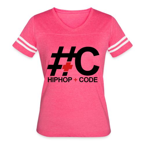 hiphopandcode-logo-2color - Women's V-Neck Football Tee