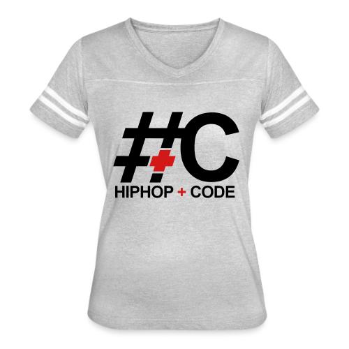 hiphopandcode-logo-2color - Women's V-Neck Football Tee