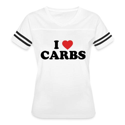 i heart carbs 2 color - Women's V-Neck Football Tee