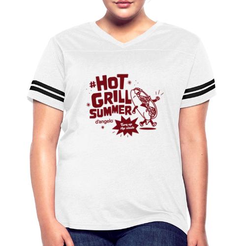 Hot Grill Summer - Women's V-Neck Football Tee