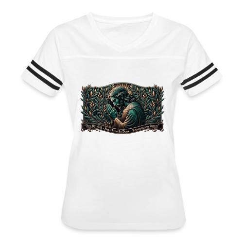 Easter Not My Will Gethsemane T Shirt, Bro Gift - Women's V-Neck Football Tee