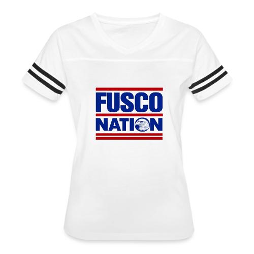 Fusco Nation with Eagle (250th Show Commemorative) - Women's V-Neck Football Tee