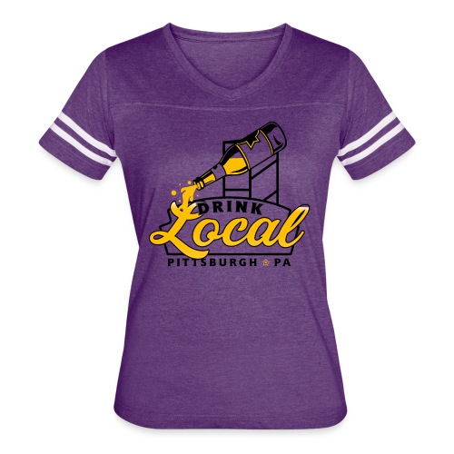 drink local pgh png - Women's V-Neck Football Tee