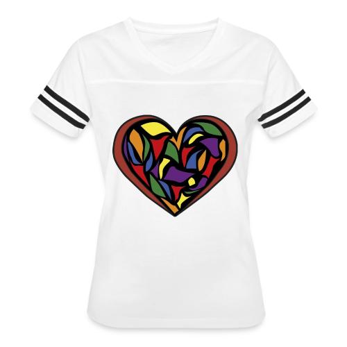crystal heart 2 - Women's V-Neck Football Tee